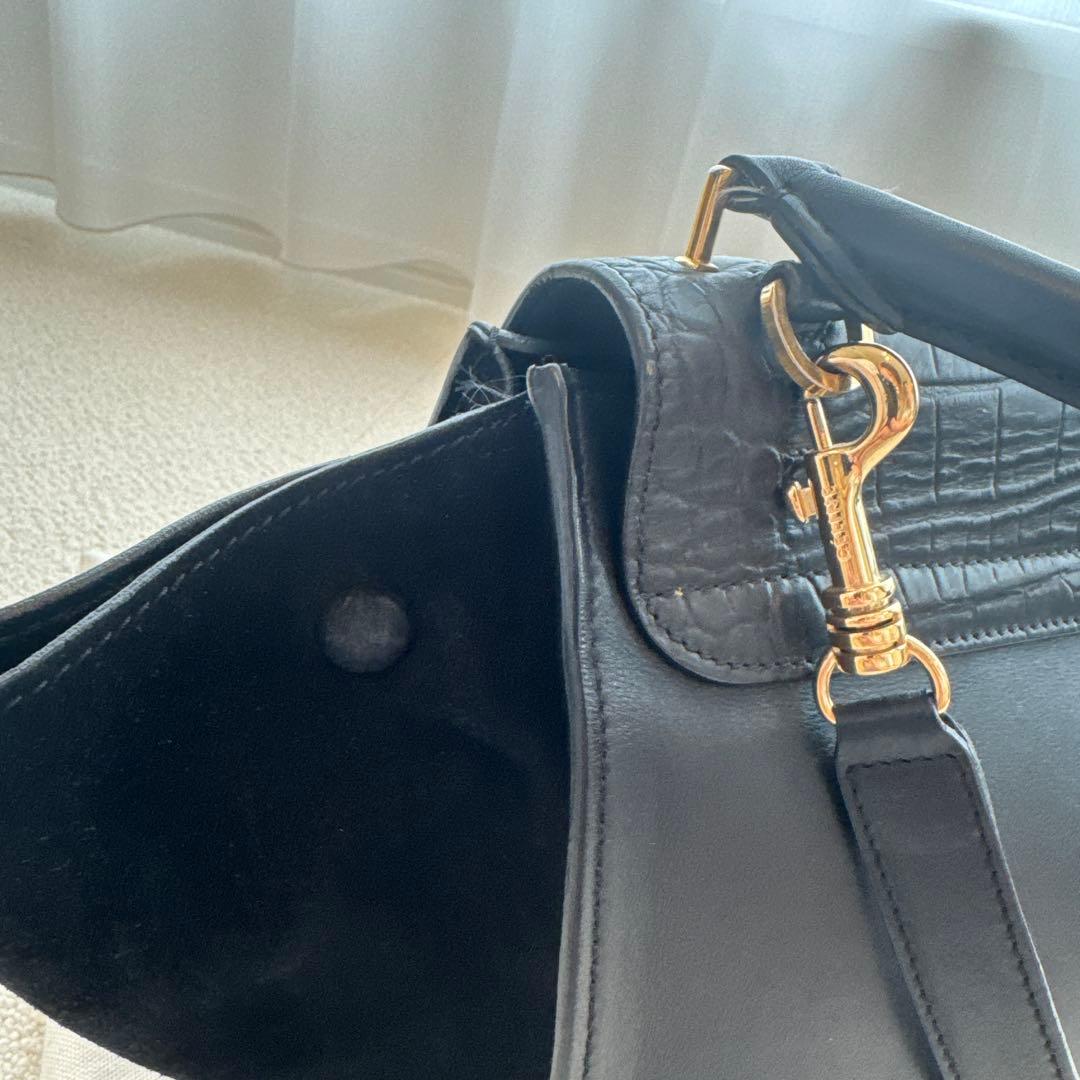 CELINE クロコダイル型押し ハンドバッグ