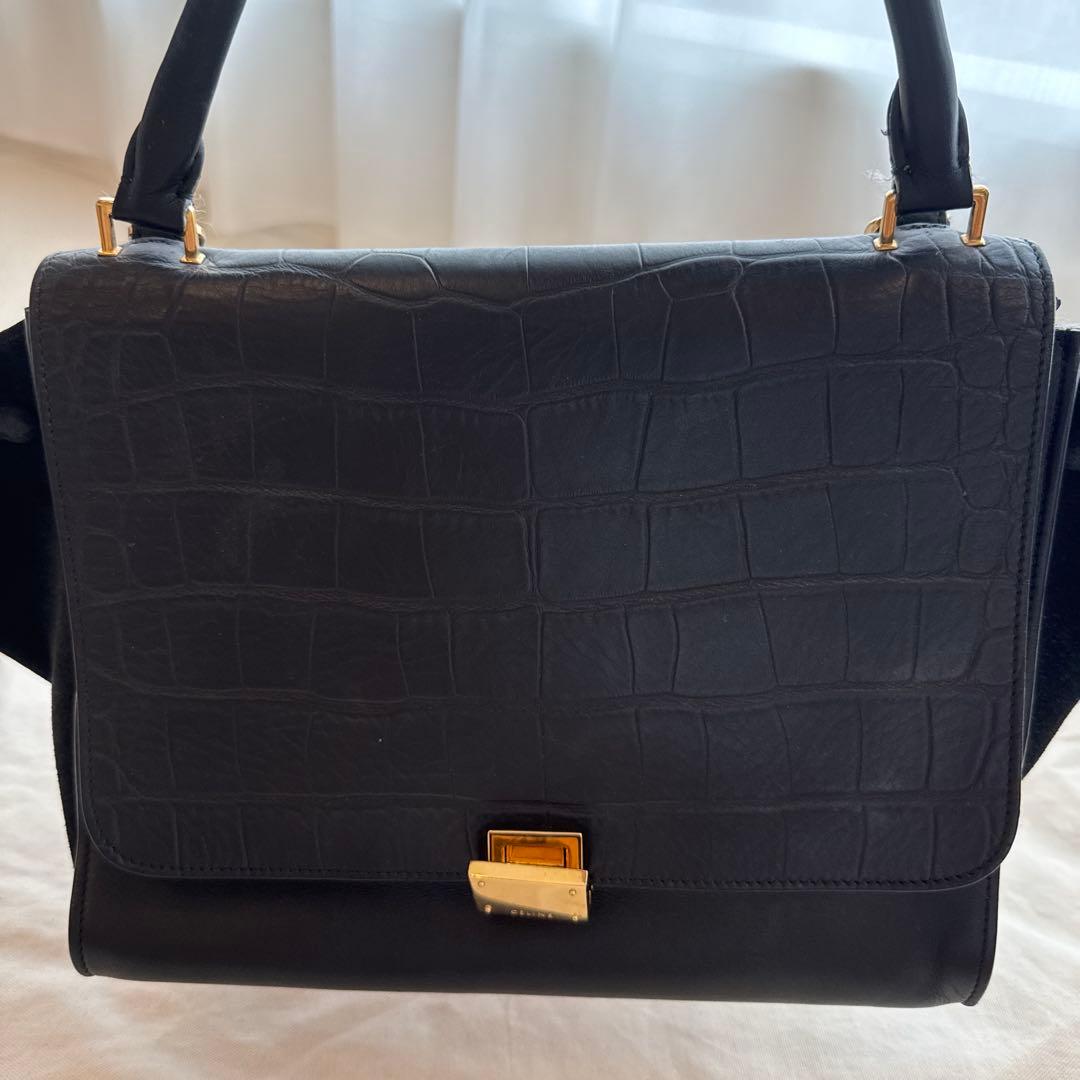 CELINE クロコダイル型押し ハンドバッグ