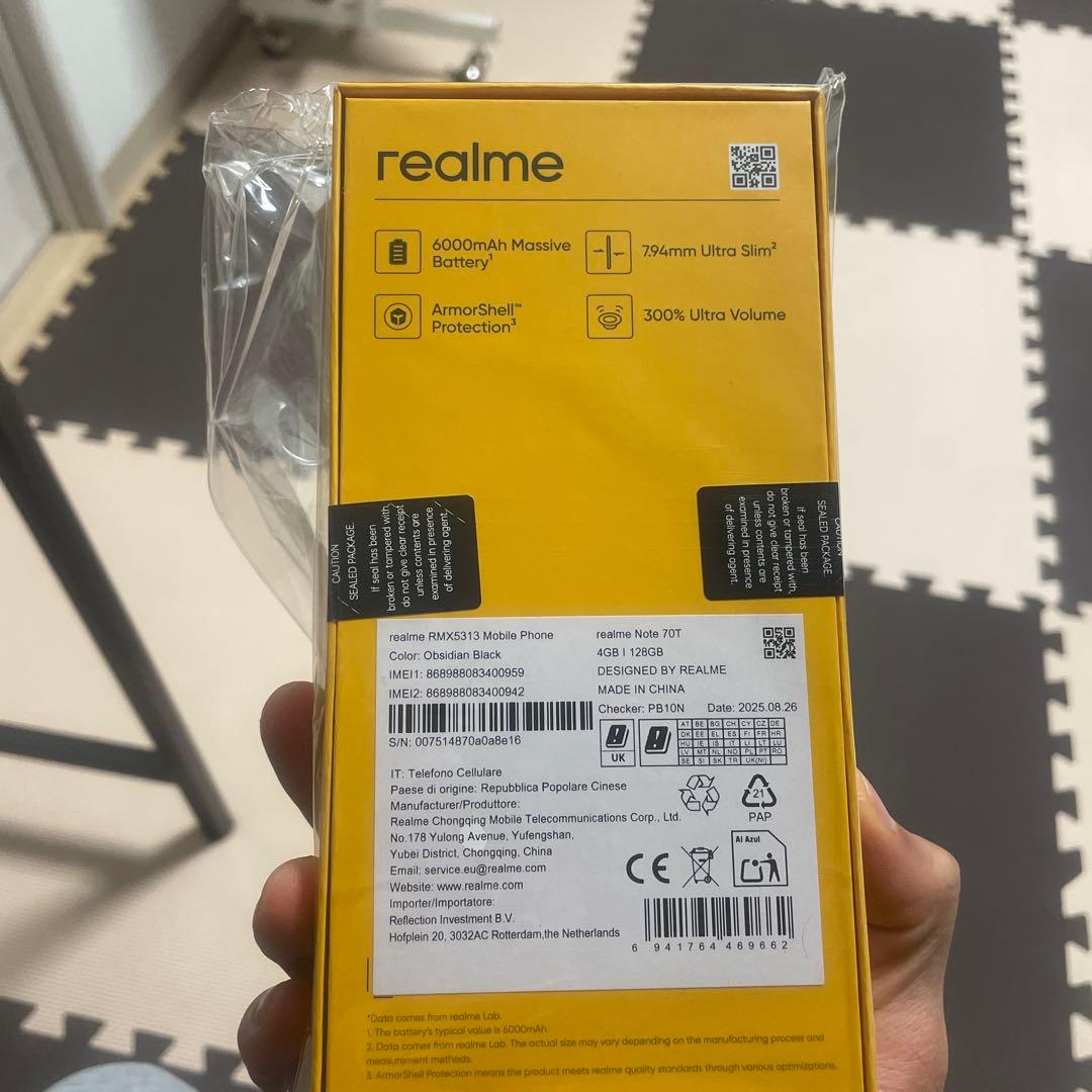 Realme Note 70T ブラック128GB 本体 SIMフリー
