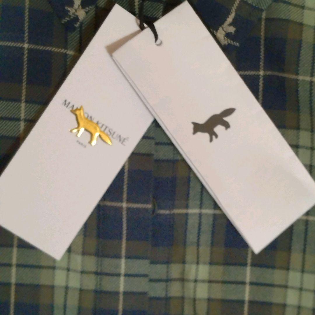 【未使用】Maison Kitsuné　プリーツ　格子柄　シャツワンピース