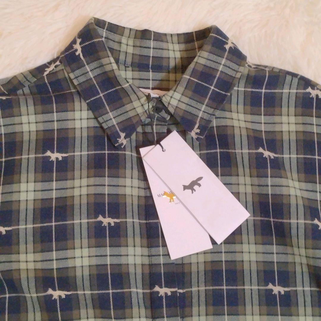 【未使用】Maison Kitsuné　プリーツ　格子柄　シャツワンピース