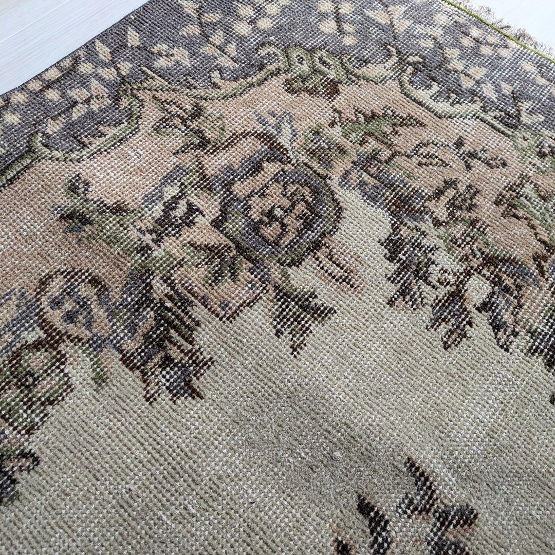 108×210 メダリオン　やわらかピンク×ベージュ　トルコヴィンテージラグ