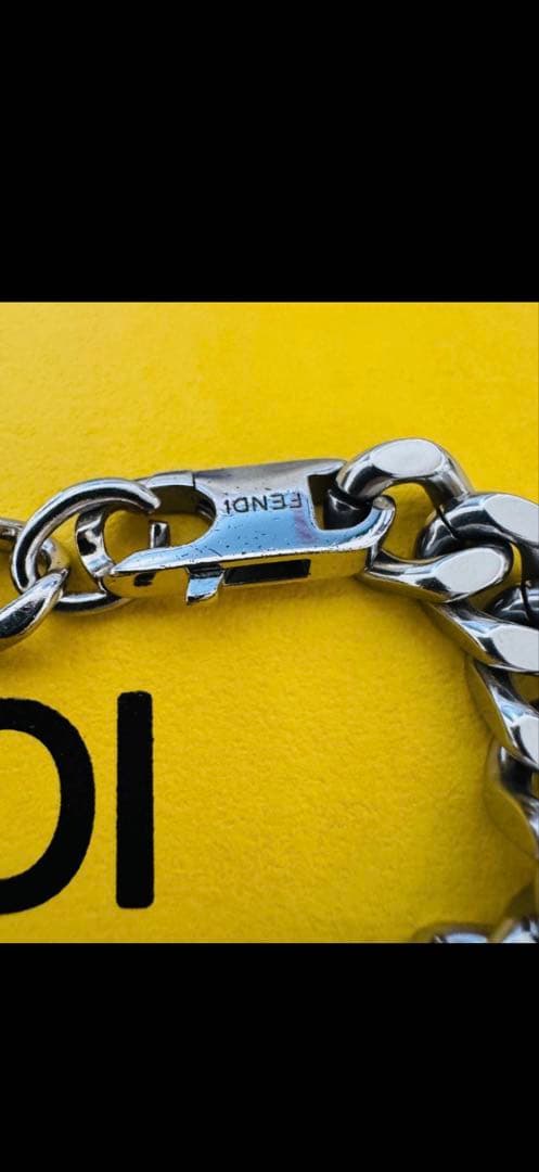 FENDI　フェンディ　バゲット　ブレスレット　シルバー　Lサイズ