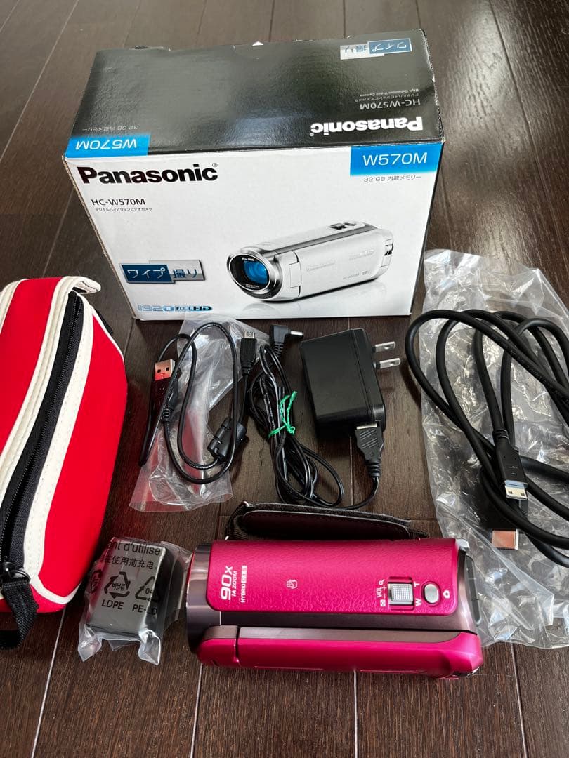 パナソニックデジタルビデオカメラ　ワイプ撮り+バッテリー、ケース付