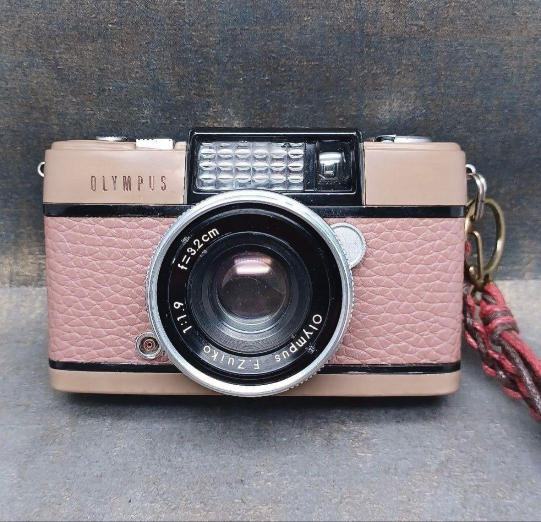 ⁂【美品】オリンパスペンD本革リメイクー点物 レトロフィルムカメラ