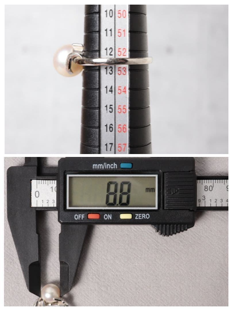 MIKIMOTO ミキモト パールリング ダイヤ Pt950 8.8ミリ