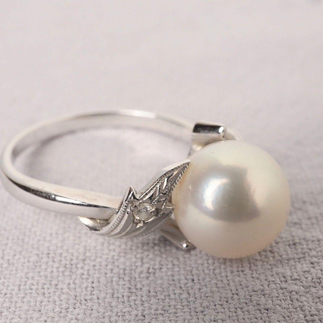 MIKIMOTO ミキモト パールリング ダイヤ Pt950 8.8ミリ