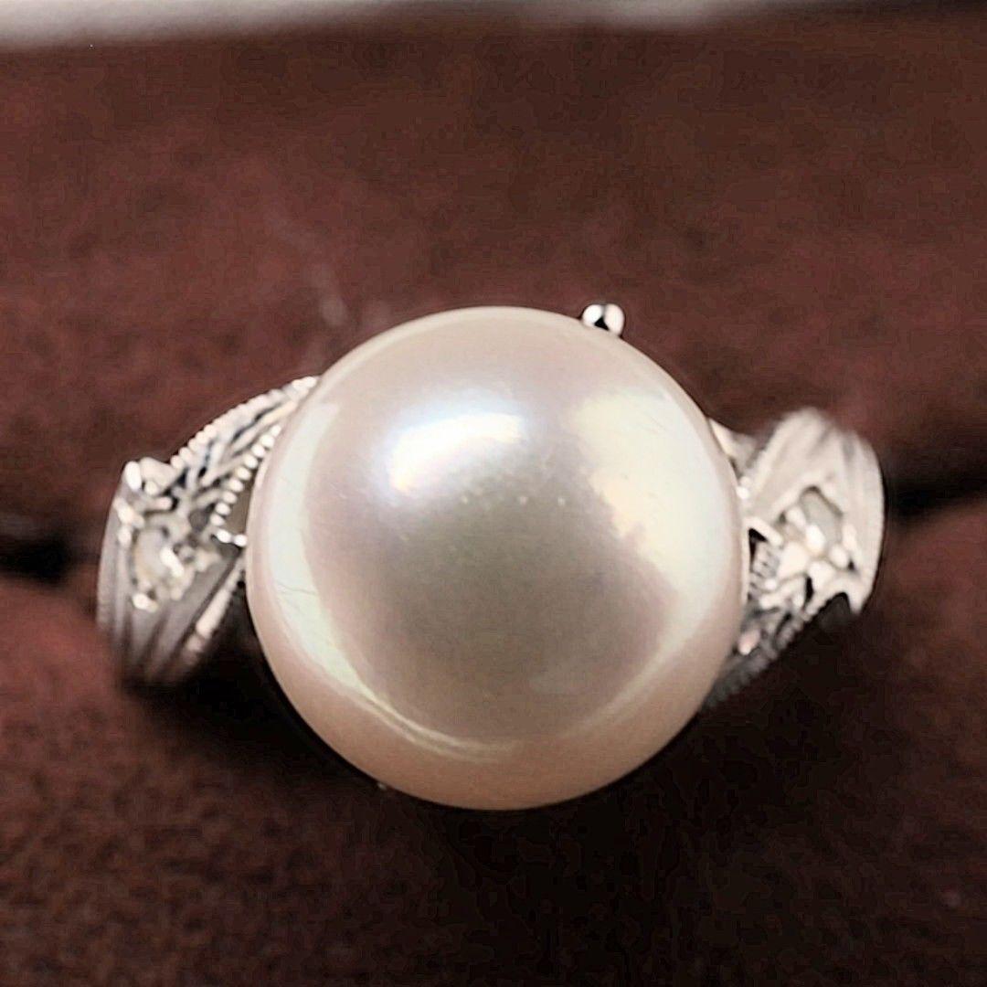 MIKIMOTO ミキモト パールリング ダイヤ Pt950 8.8ミリ