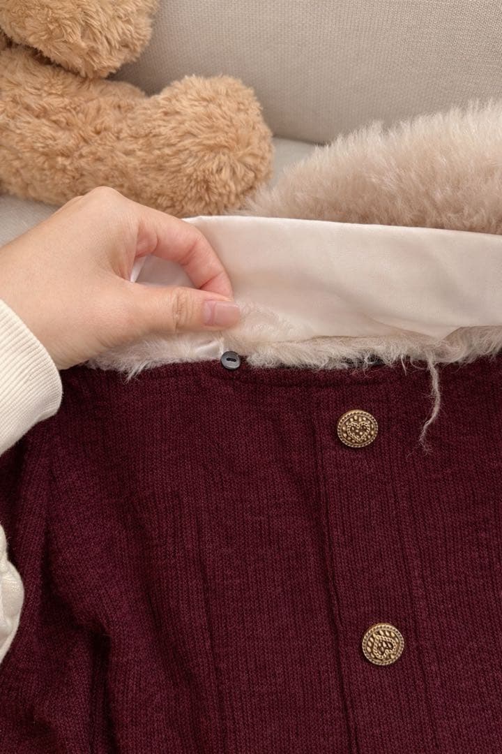 miu系穿搭 オフショル ファー ワンピース ファー 韓国 ワンホン 量産型