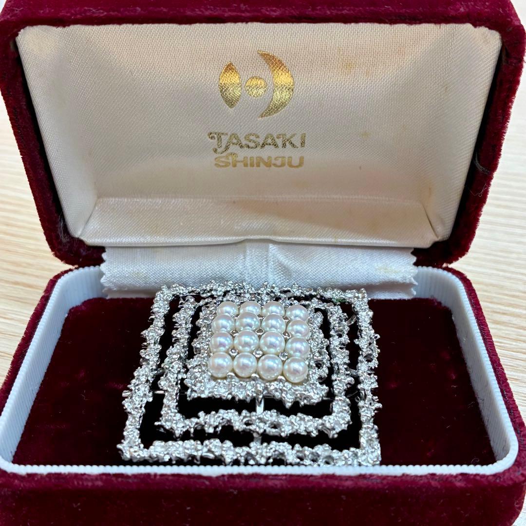 □田崎真珠TASAKI ヴィンテージ パール/シルバーブローチ兼ペンダントトップ