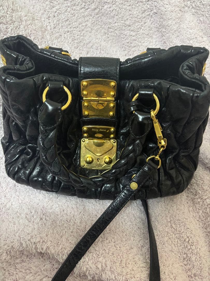 miu miu マテラッセ vitello lux 2way アーカイブレザー