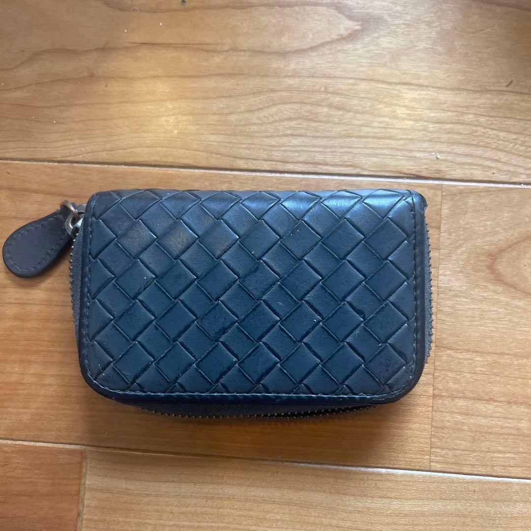 【美品】ボッテガヴェネタ ケース ラウンドファスナー イントレチャート