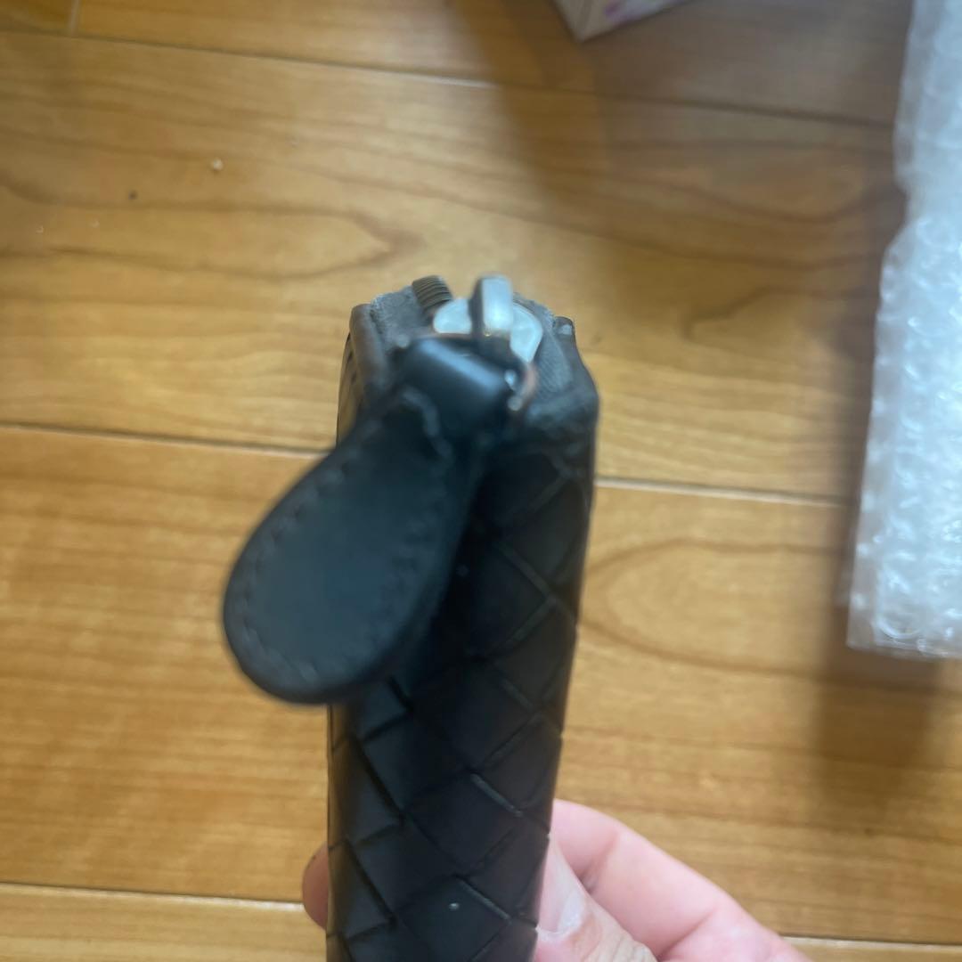 【美品】ボッテガヴェネタ ケース ラウンドファスナー イントレチャート