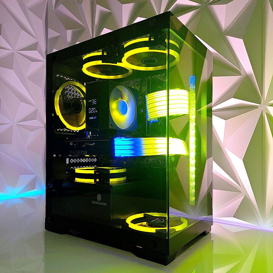 新品【コンパクトな光るゲーミングPC】デスクトップパソコン／ブラック 黒