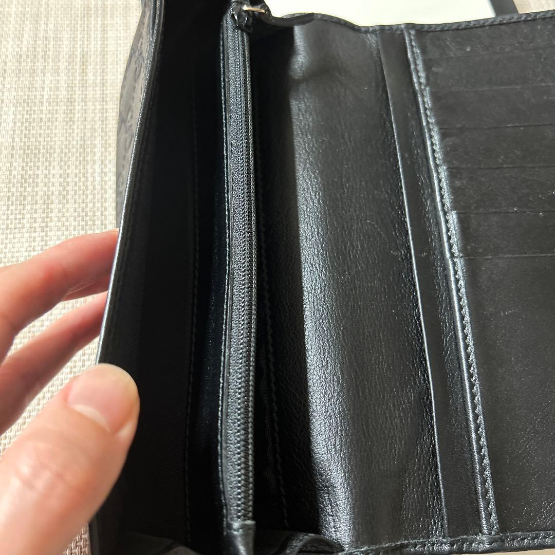 み*ん様 【良品】正規品GUCCI グッチシマ 2つ折長財布 レザー ブラック黒