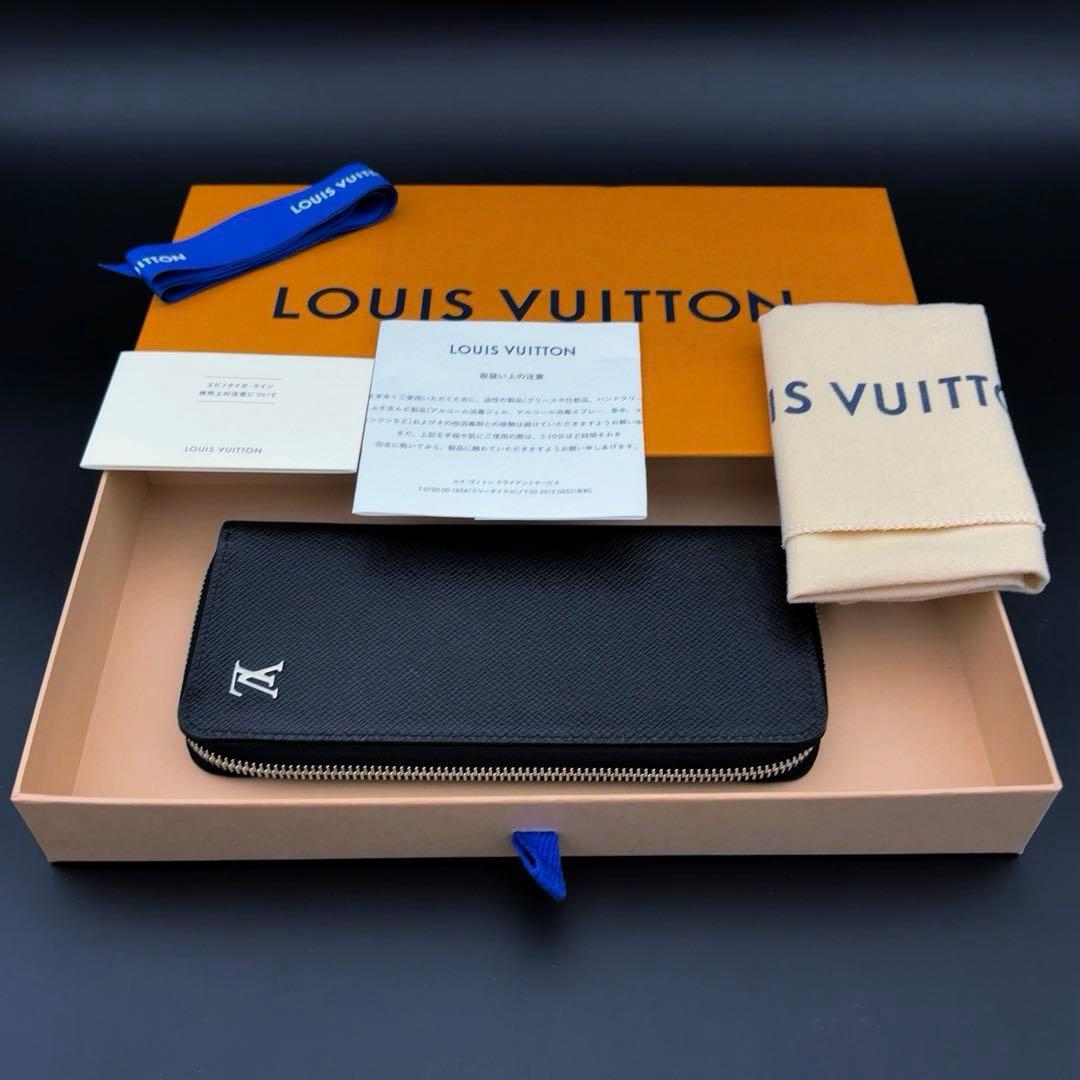 【新品に近い】ルイヴィトン タイガ ヴェルティカル 黒 長財布 メンズ 二つ折り