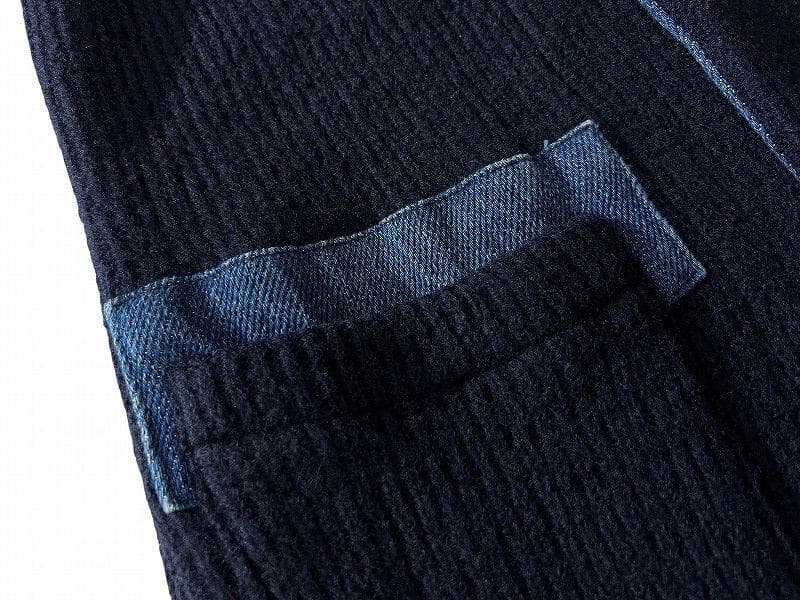 名作 ブルーブルージャパン 竹ボタン 圧縮ニット 切替 ニット ジャケット M