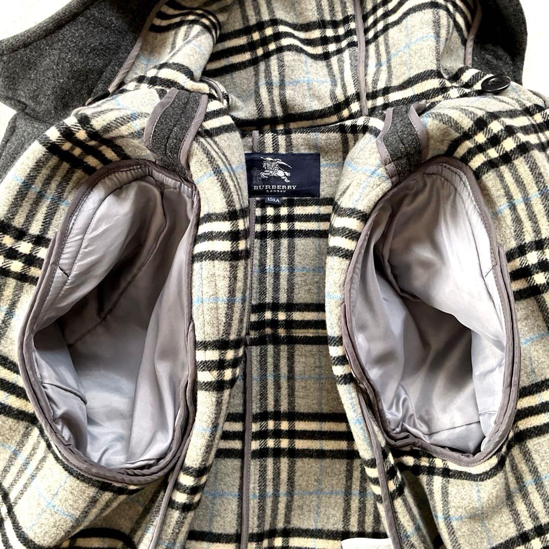【美品】バーバリーロンドン ダッフルコート ブルーノバチェック チャコールグレー