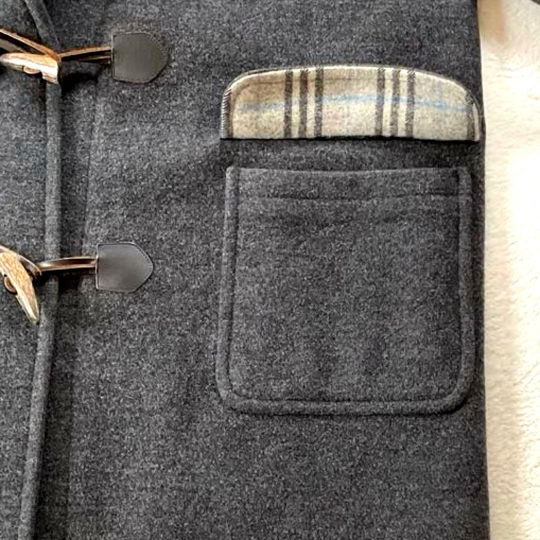 【美品】バーバリーロンドン ダッフルコート ブルーノバチェック チャコールグレー