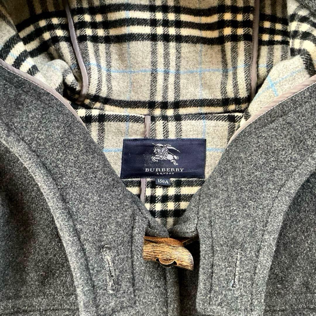【美品】バーバリーロンドン ダッフルコート ブルーノバチェック チャコールグレー