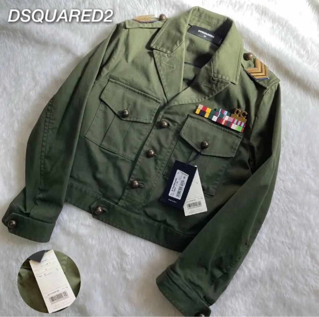 新品タグ付★ディースクエアード 16AW ミリタリージャケット ワッペン 38