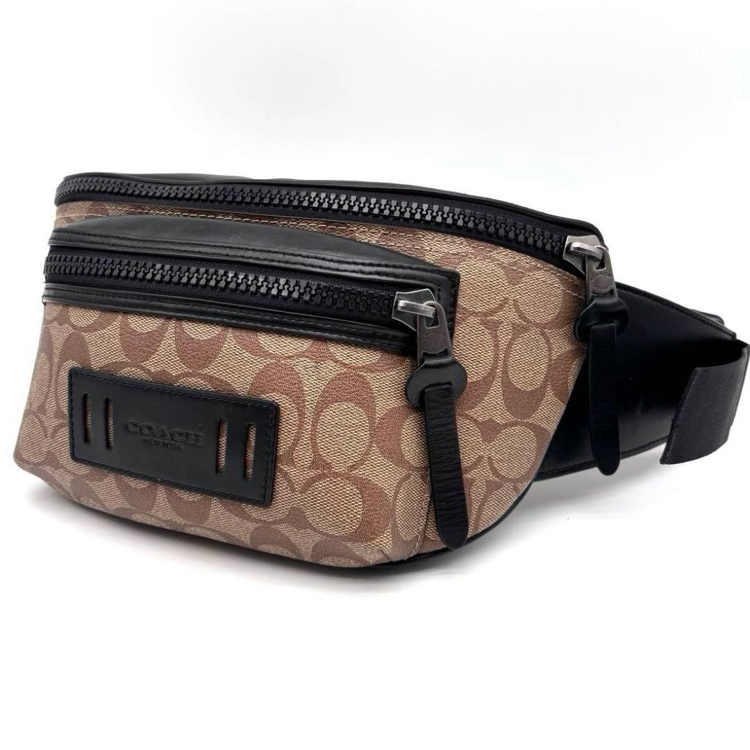 ✨良品✨ COACH　コーチ　ボディバッグ　シグネチャー　レザー　ウエストバッグ