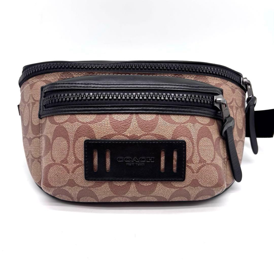 ✨良品✨ COACH　コーチ　ボディバッグ　シグネチャー　レザー　ウエストバッグ