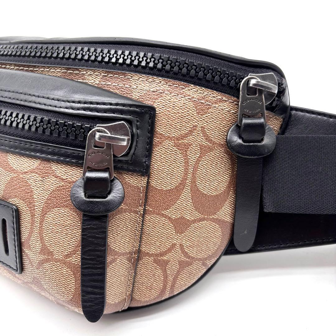 ✨良品✨ COACH　コーチ　ボディバッグ　シグネチャー　レザー　ウエストバッグ