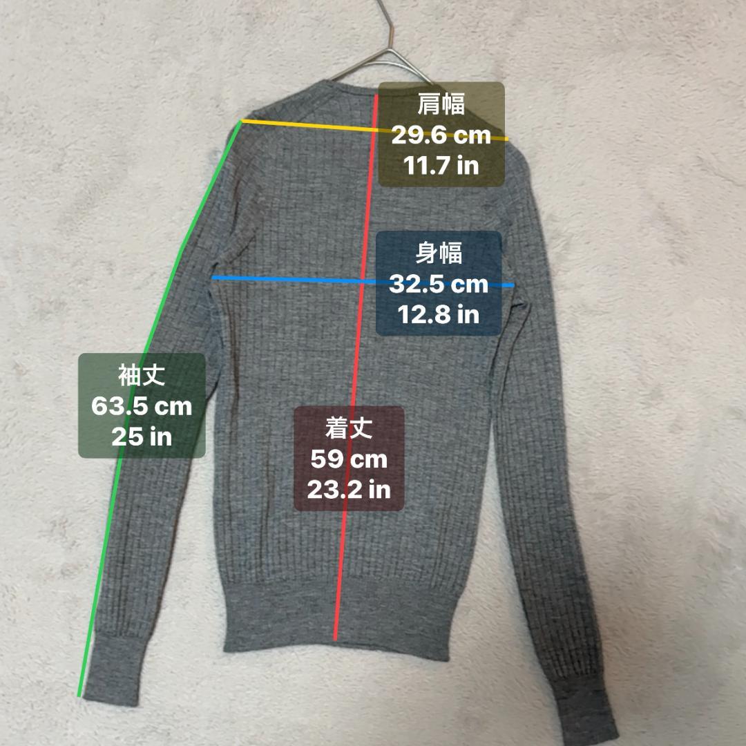 Drawer 18G カシミヤシルク リブ クルーネックニット グレー サイズ1