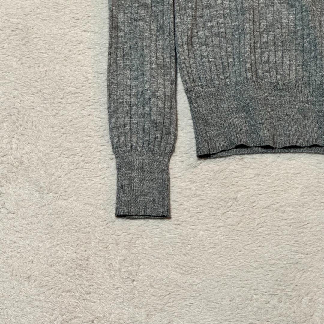 Drawer 18G カシミヤシルク リブ クルーネックニット グレー サイズ1