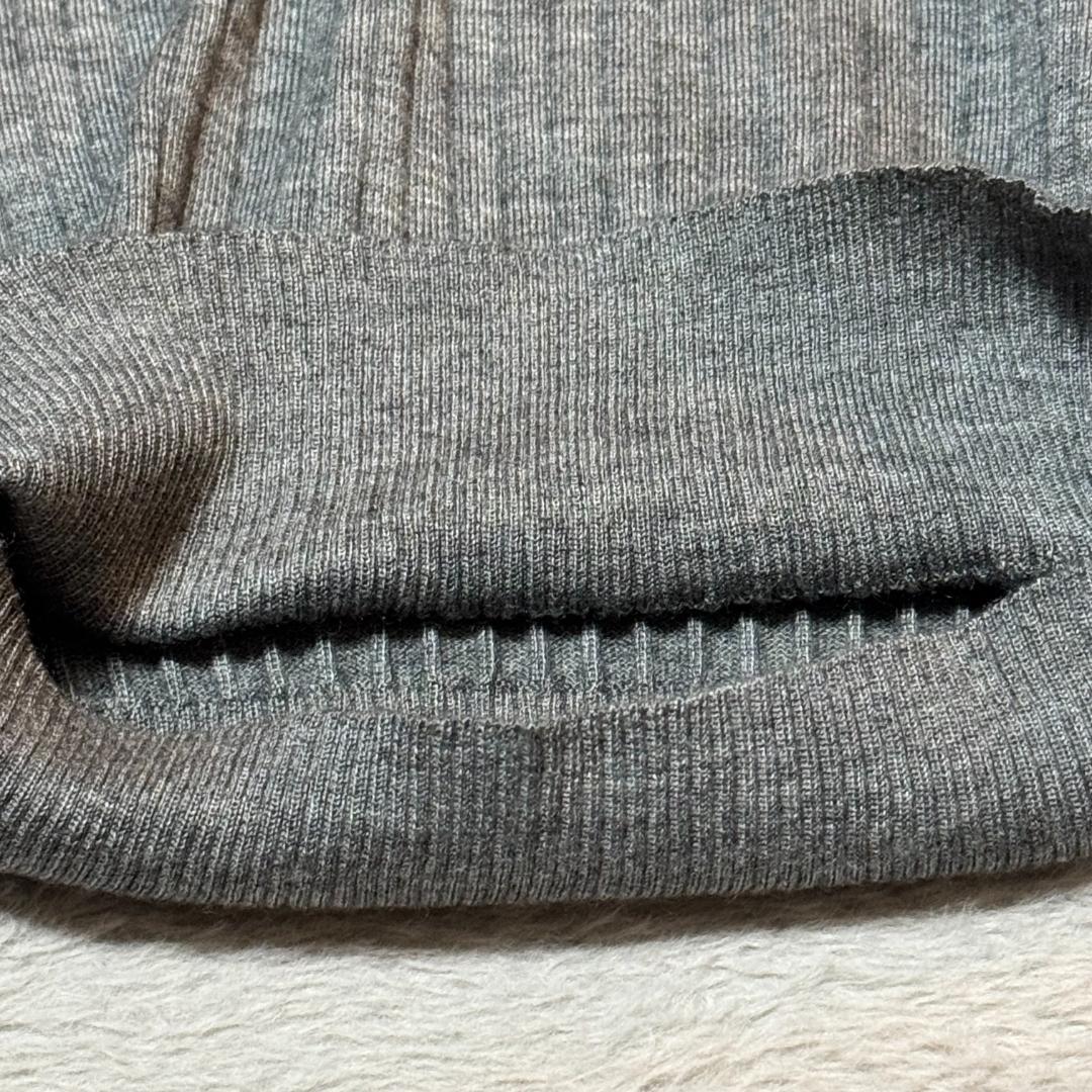 Drawer 18G カシミヤシルク リブ クルーネックニット グレー サイズ1