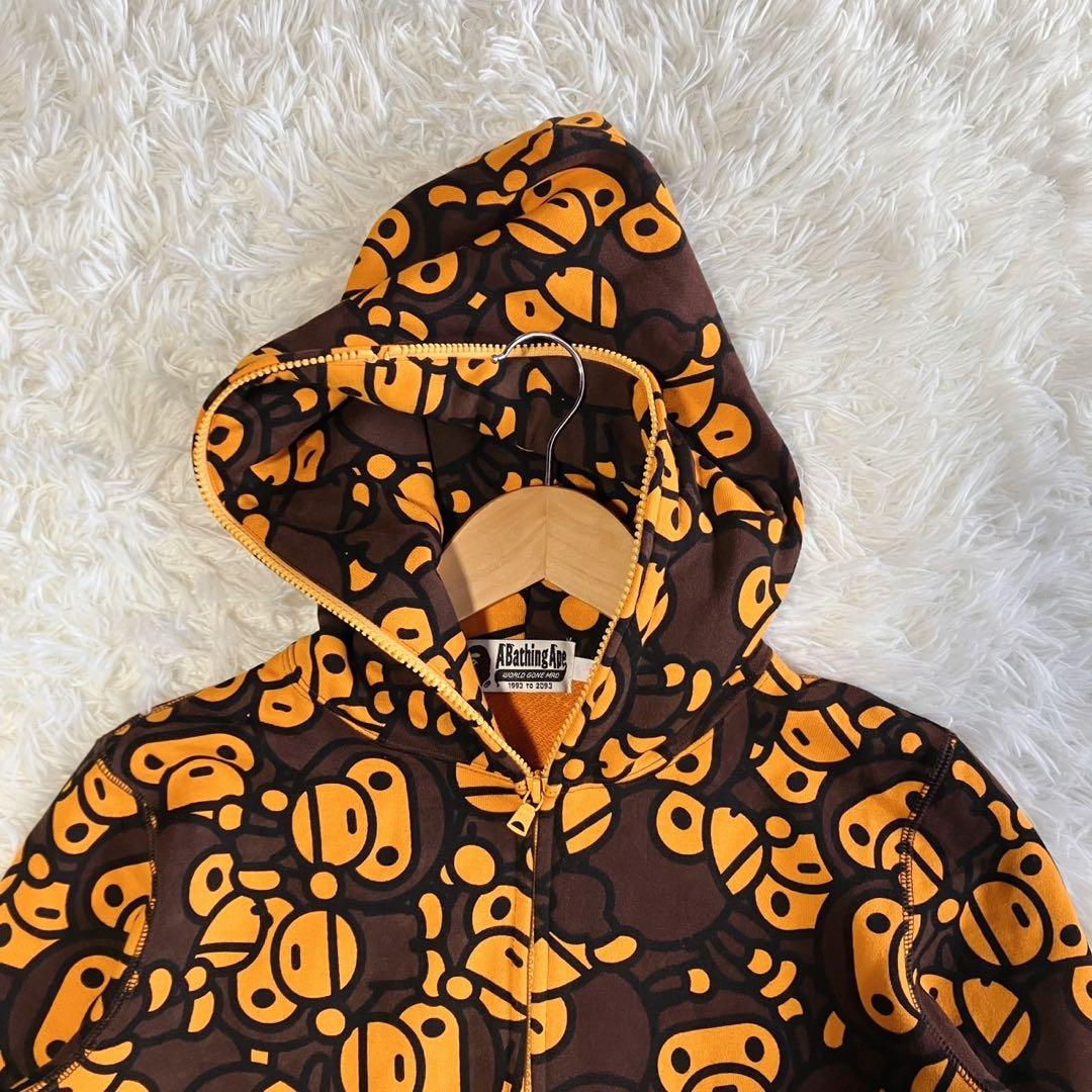 A Bathing Ape キャラクター柄パーカー S 猿 総柄