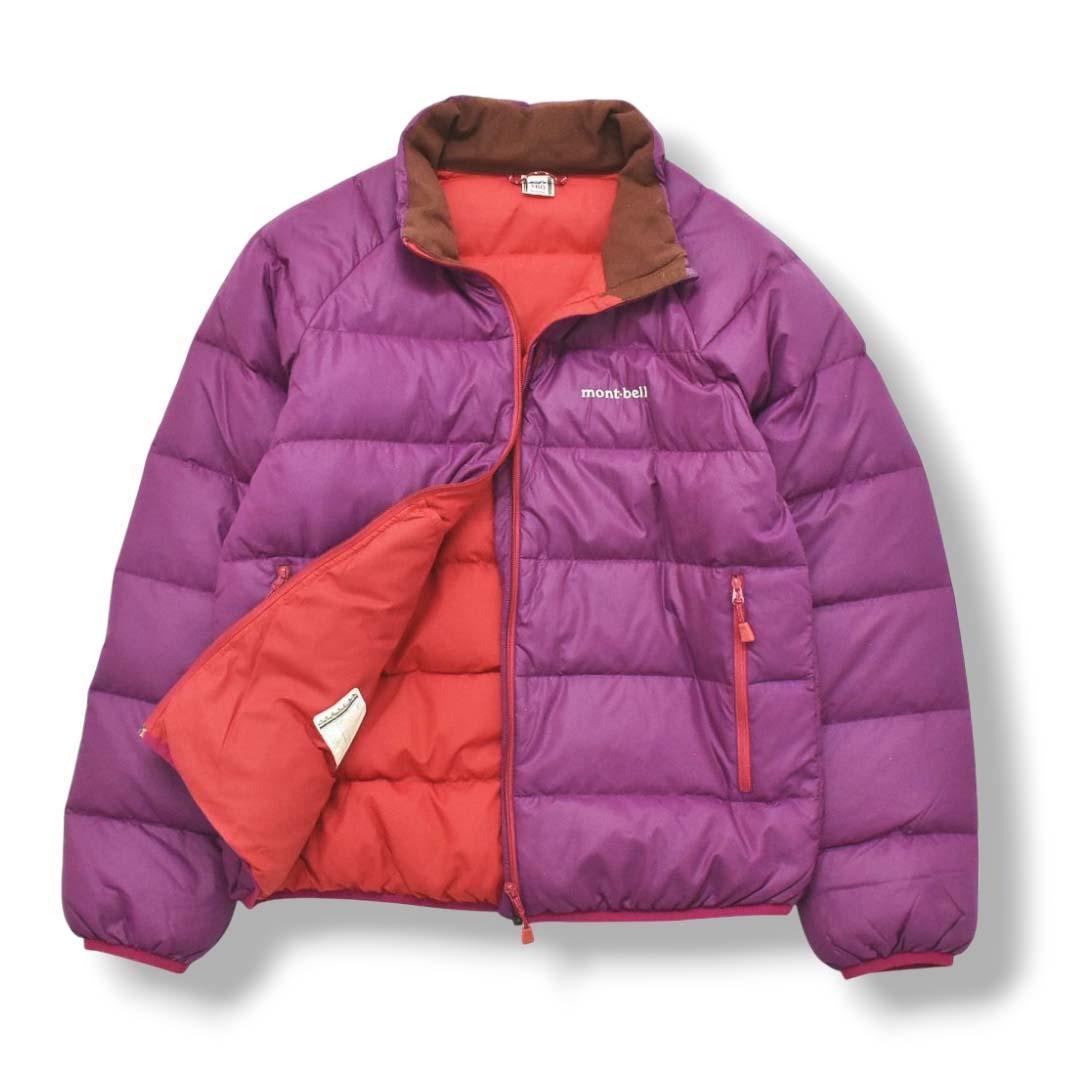 モンベル montbell ダウンジャケット 160 紫 キッズ レディース♪