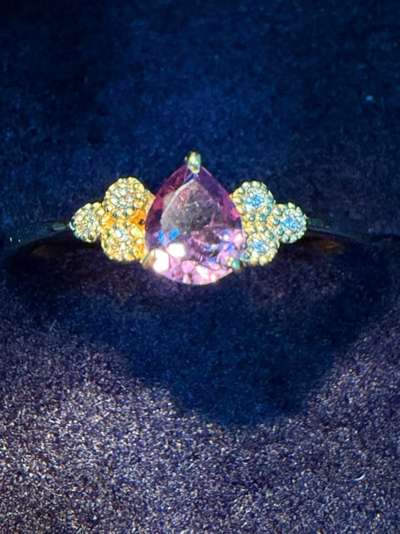 K18 べキリブルー ガーネット リング