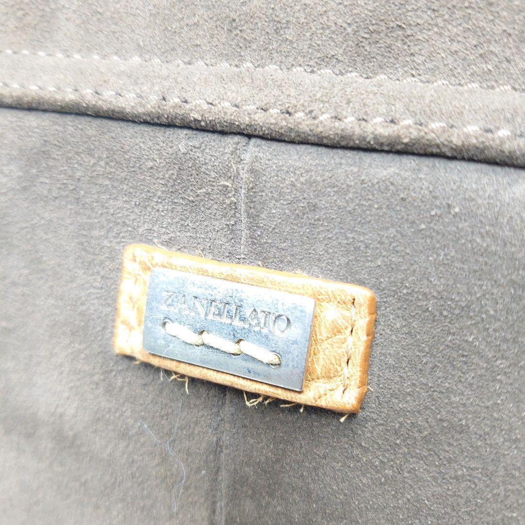 【美品】ZANELLATO ヘルメットバッグ ダレスバッグ 縦型 スエード 鍵付