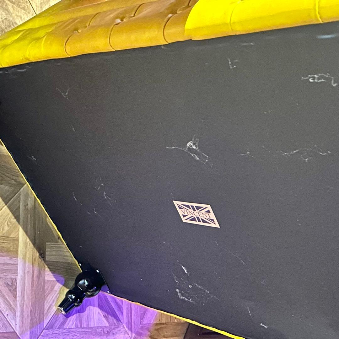 イエロー レザー風 応接ソファ