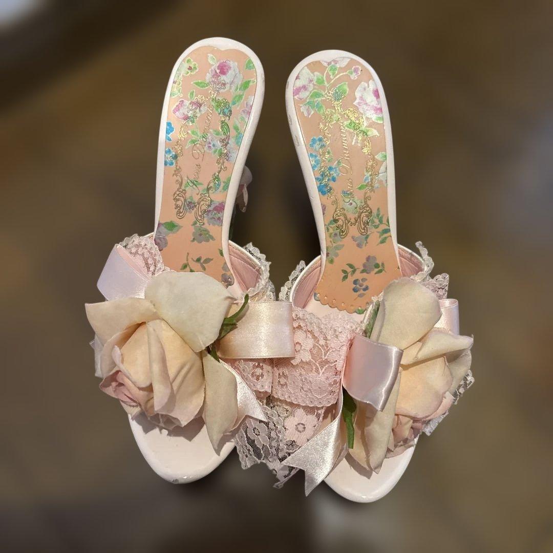 ジーザスディアマンテ 薔薇ミュール ピンク　レア　24-24.5