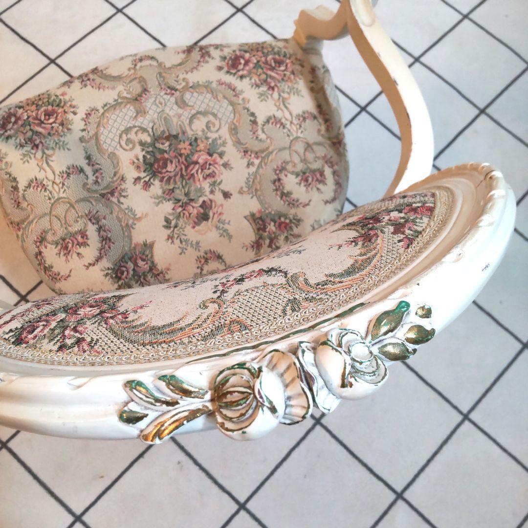 ロココ調 高級家具マボガニ－材 猫脚 アンティーク アームチェアー