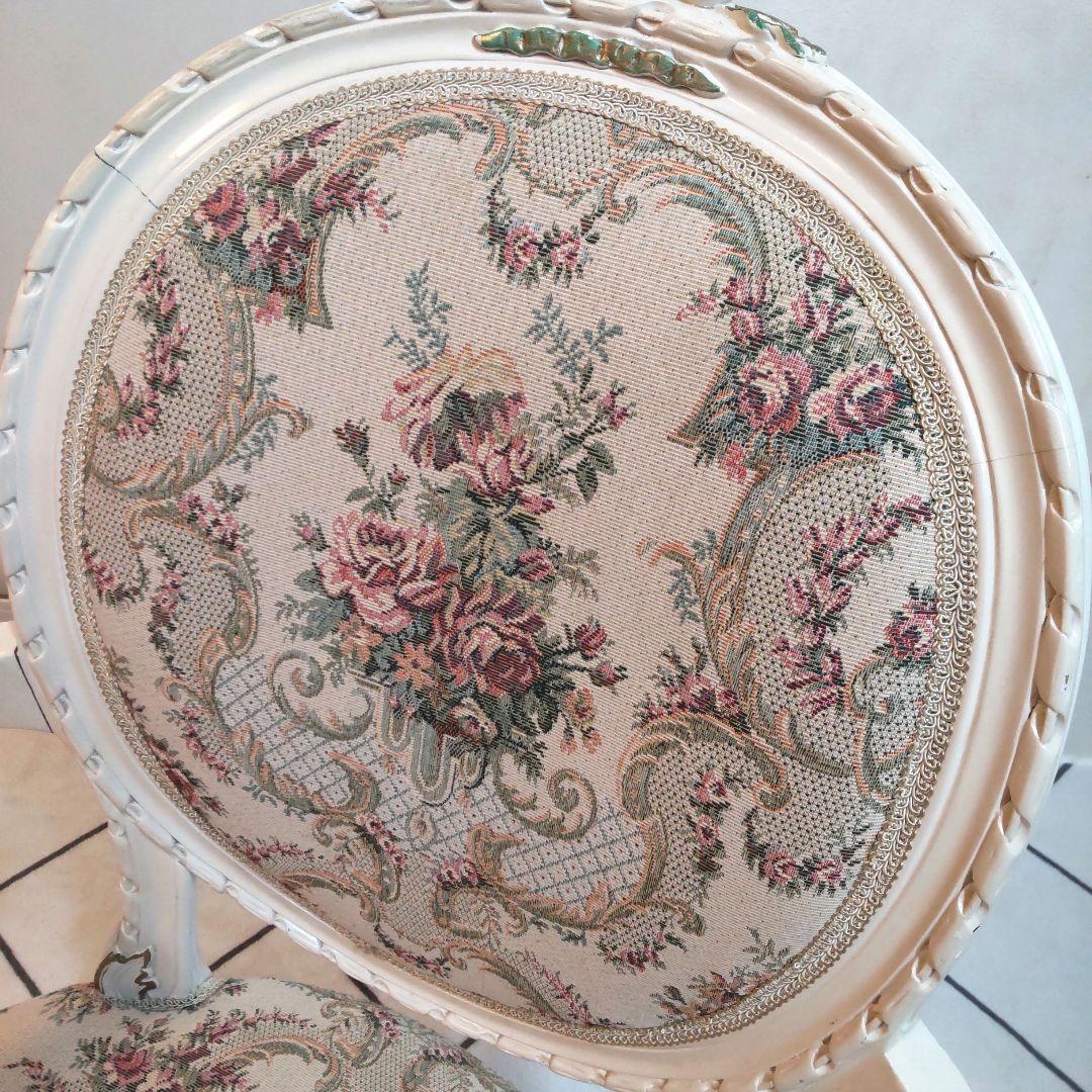 ロココ調 高級家具マボガニ－材 猫脚 アンティーク アームチェアー