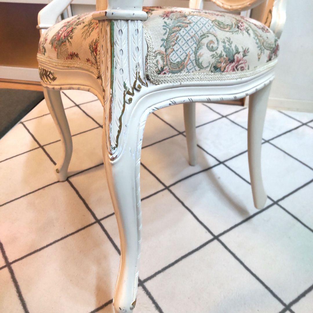 ロココ調 高級家具マボガニ－材 猫脚 アンティーク アームチェアー