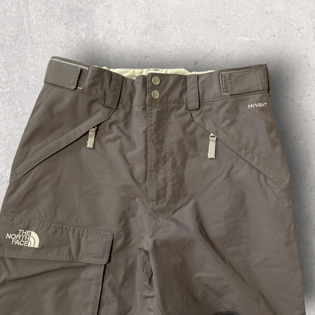 【ザ・ノースフェイス】スキー　スノボーパンツ　グレー　M ハイベント　刺繍ロゴ