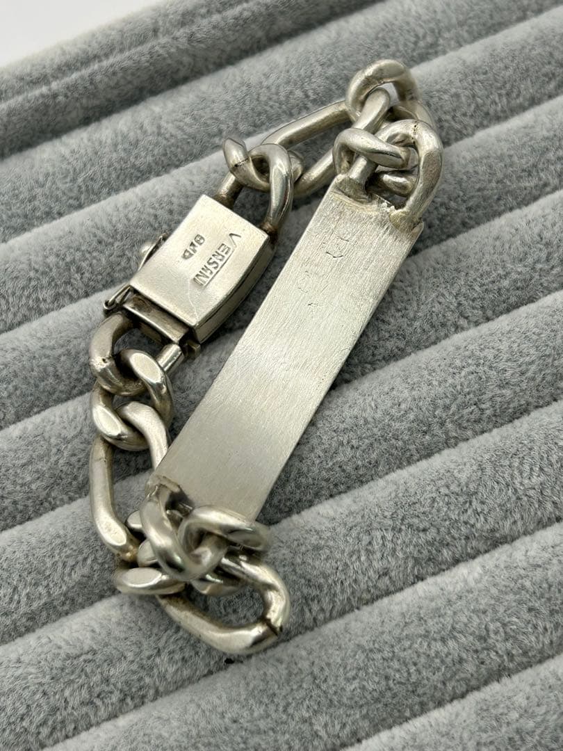 VERSANI ベルサーニ 925シルバー クロス IDブレスレット 喜平 極太
