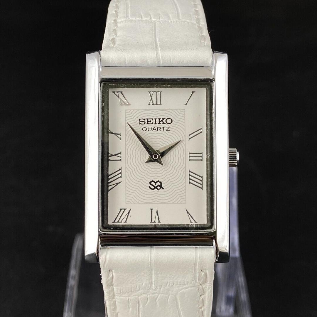 8:美品★セイコー★OH済★ヴィンテージ★クォーツ★腕時計 ホワイト☆送料無料