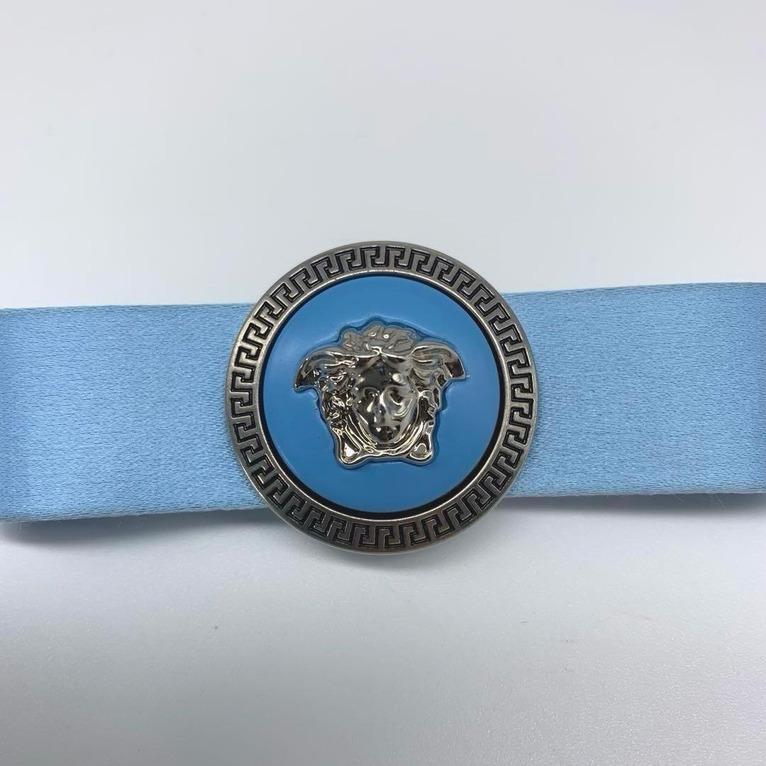 E33美品◆VERSACE【メデューサ◆ヘアピン/ヘアクリップ】サテン シルバー