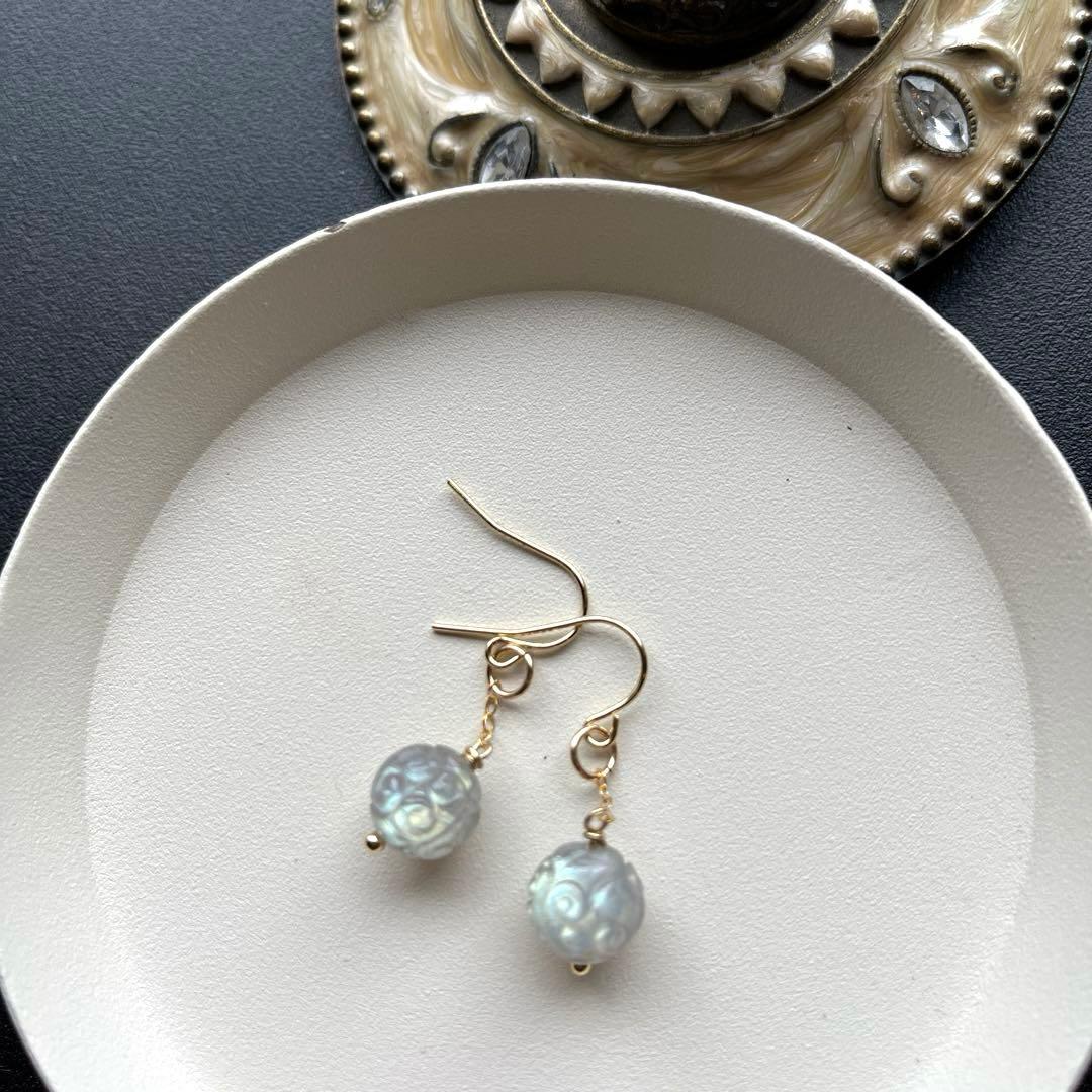 おともさん様✴︎ラブラドライトカービング＆ロードナイト＊ピアス