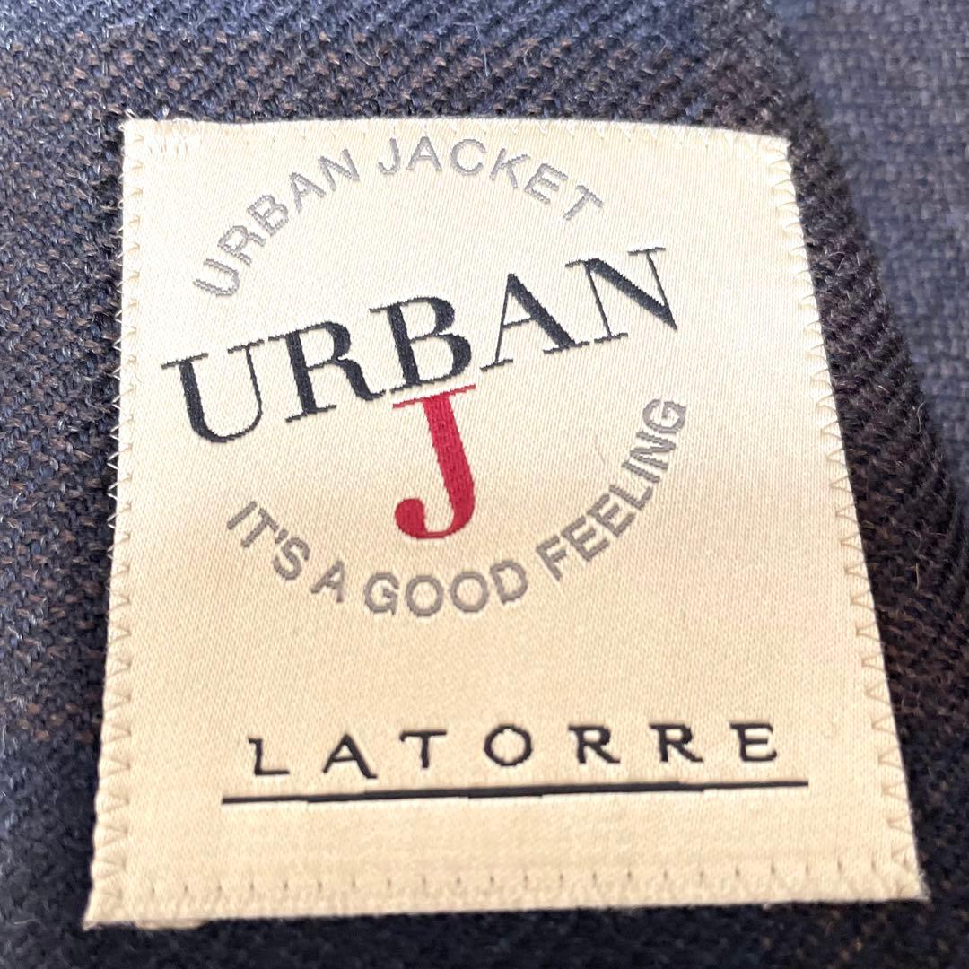 美品 LATORRE URBANJ 伊製 チェックウール チェスターコート 48