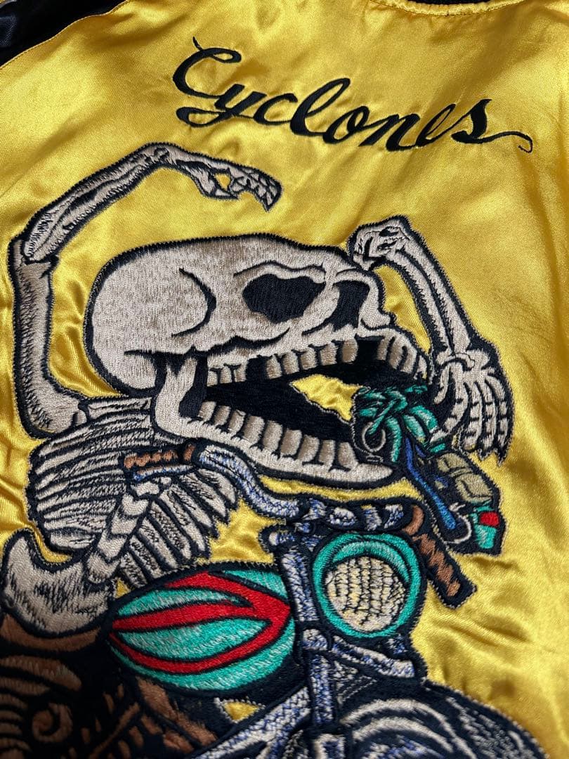 ２面用 テーラー東洋 スカル 鷲 日本限定 スカジャン vintage　サテン