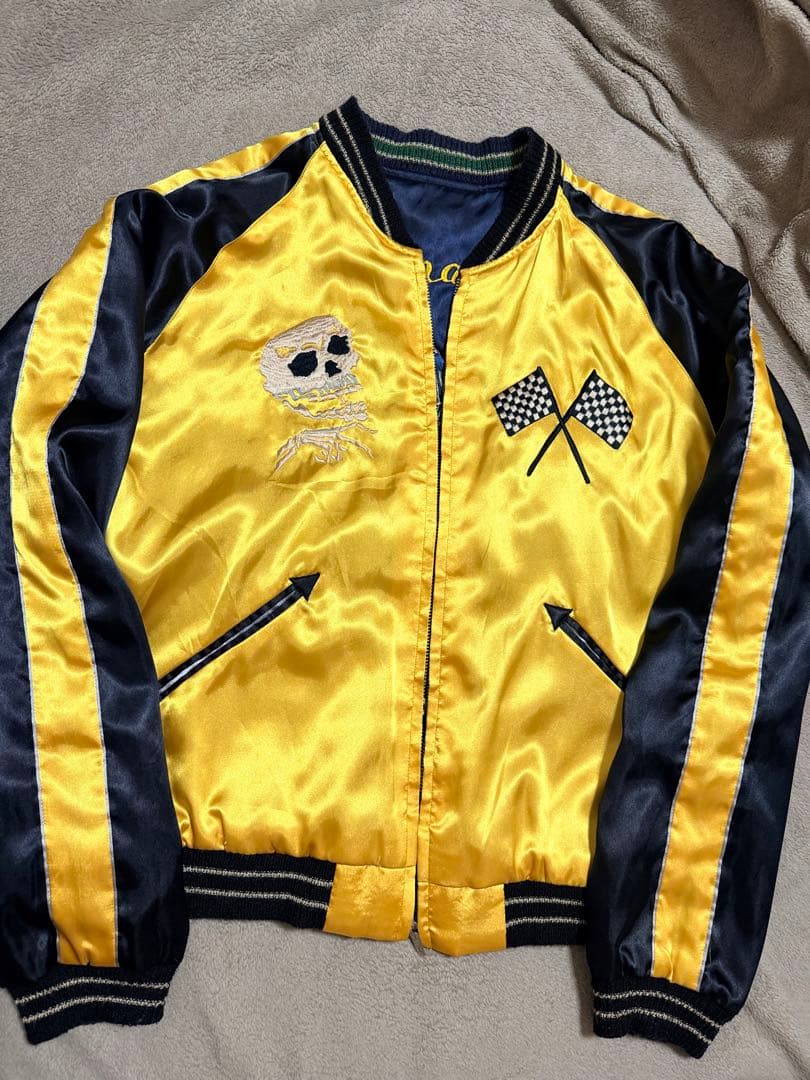 ２面用 テーラー東洋 スカル 鷲 日本限定 スカジャン vintage　サテン