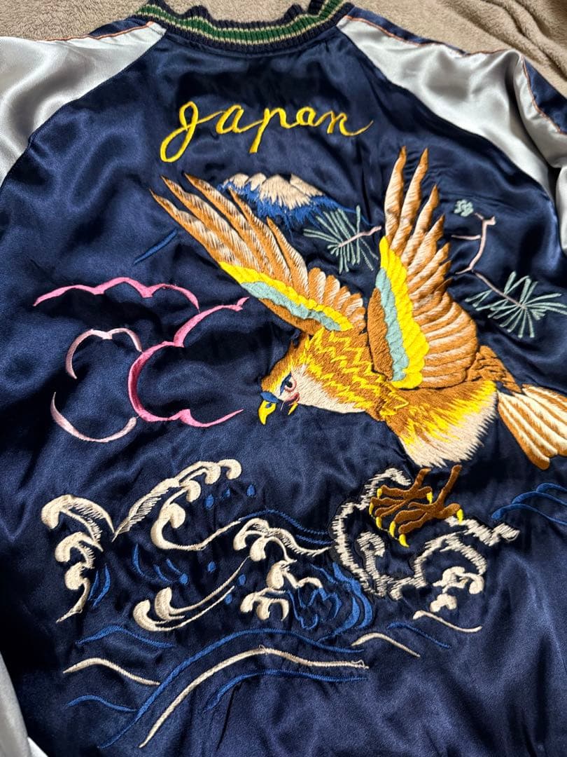 ２面用 テーラー東洋 スカル 鷲 日本限定 スカジャン vintage　サテン