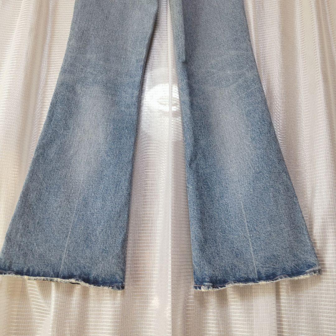 美品✦MOUSSY/ マウジーMVS FLARE/S/ライトブルー/ストレッチ